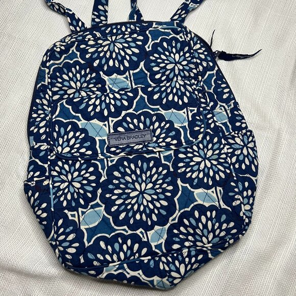 Vera Bradley Handbags - Vera‎ Bradley small blue white raindrop pattern backpack